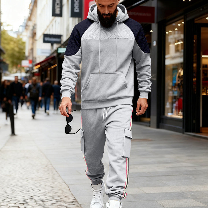 Men's two-piece utility leisure set with hoodie and cargo joggers Mune Fashion