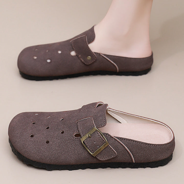 Women’s casual clog slipper with adjustable buckle and ergonomic comfort footbed Mune Fashion