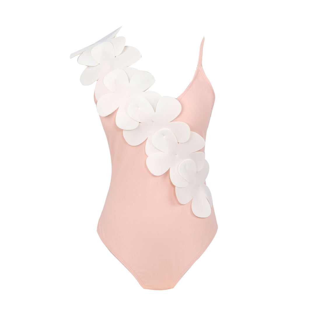 Ladies Elegant One-Piece Swimsuit with Floral 3D Design Mune Fashion