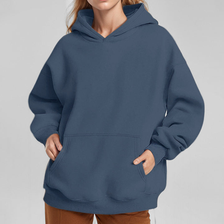 Ladies' extra wide boxy hooded sweatshirt with deep shoulder fit, kangaroo pocket, and brushed interior Mune Fashion