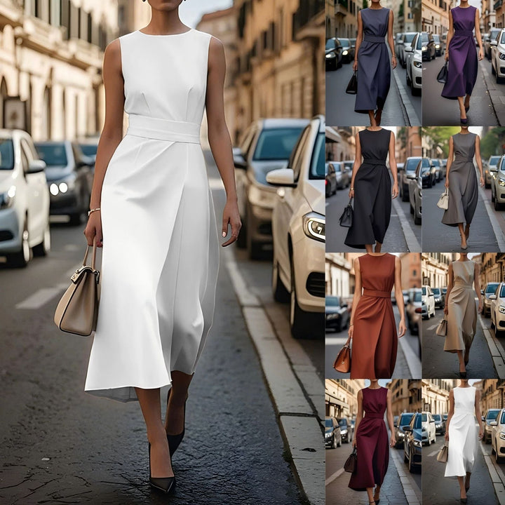 Elegant women's maxi dress with flowing cut & waist belt | Mune Fashion