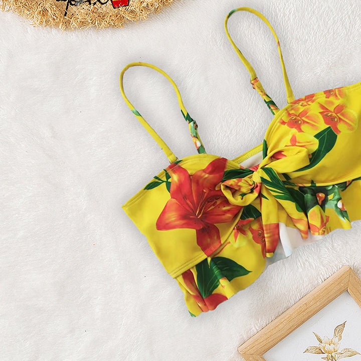 Women's bikini set with floral top and casual maxi skirt Mune Fashion