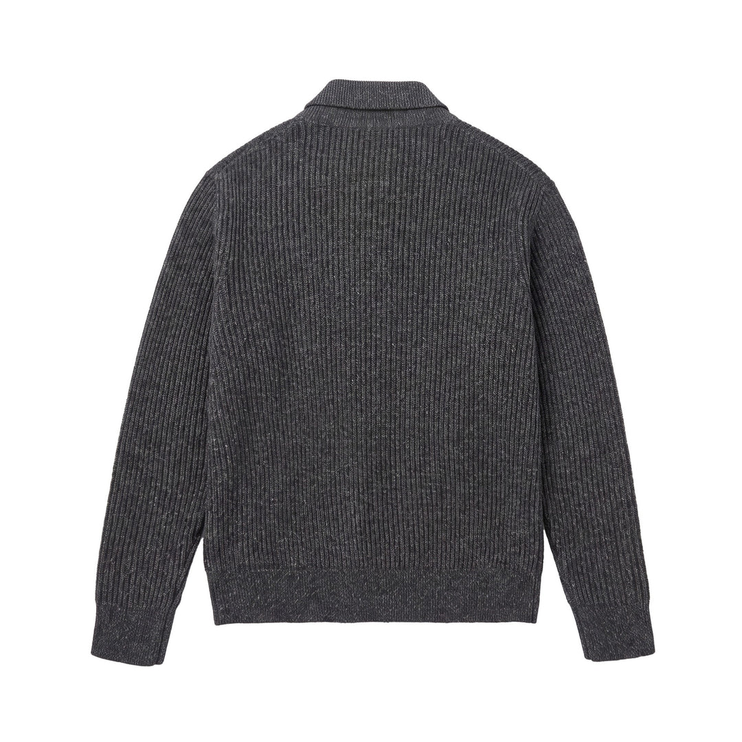 Men's knit sweater with polo collar and distinctive ribbed structure Mune Fashion