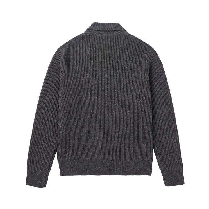 Men's knit sweater with polo collar and distinctive ribbed structure Mune Fashion