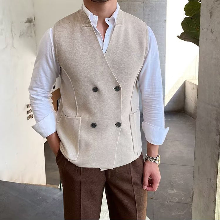 Men's Fashion Vest with Double Button Placket Mune Fashion