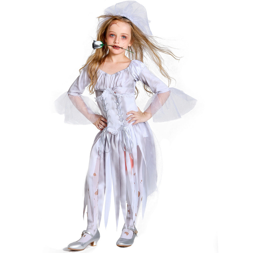 Men's Creepy Ghost Costume with Stylish Hat and Torn Details Mune Fashion