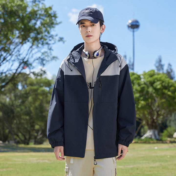 Men's Fashion Windbreaker Jacket with Adjustable Hood Mune Fashion