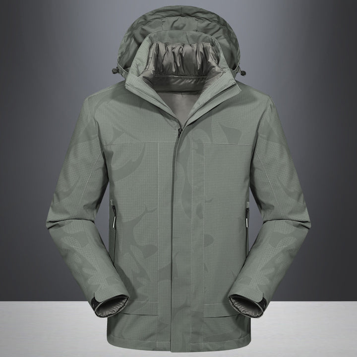 Men's Waterproof Outdoor Jacket with Hood and Breathable Ripstop Material Mune Fashion