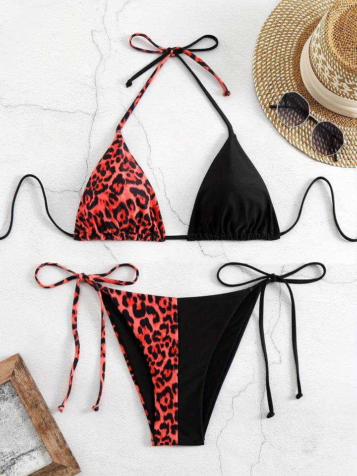 Women Triangle Bikini with sophisticated animal print Mune Fashion