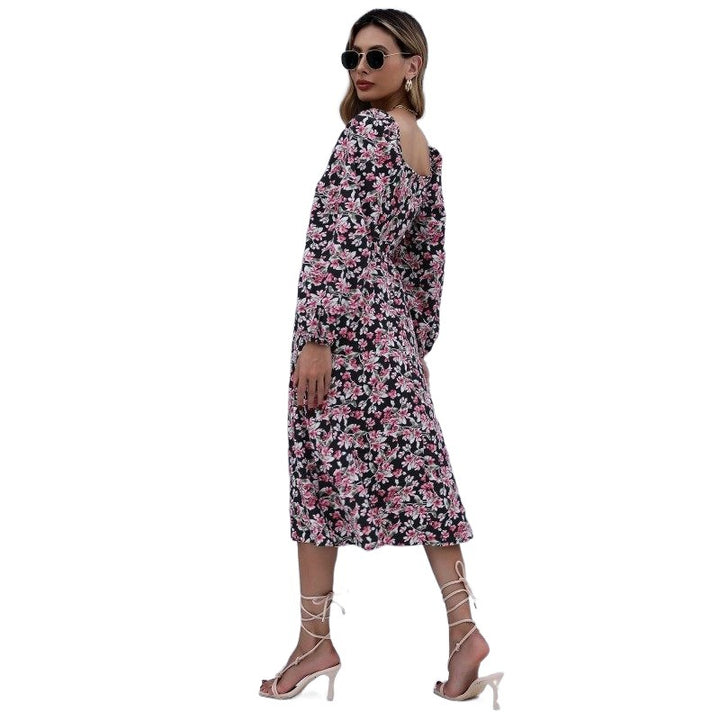 Women's Floral Maxi Dress with Ruffle Details Mune Fashion