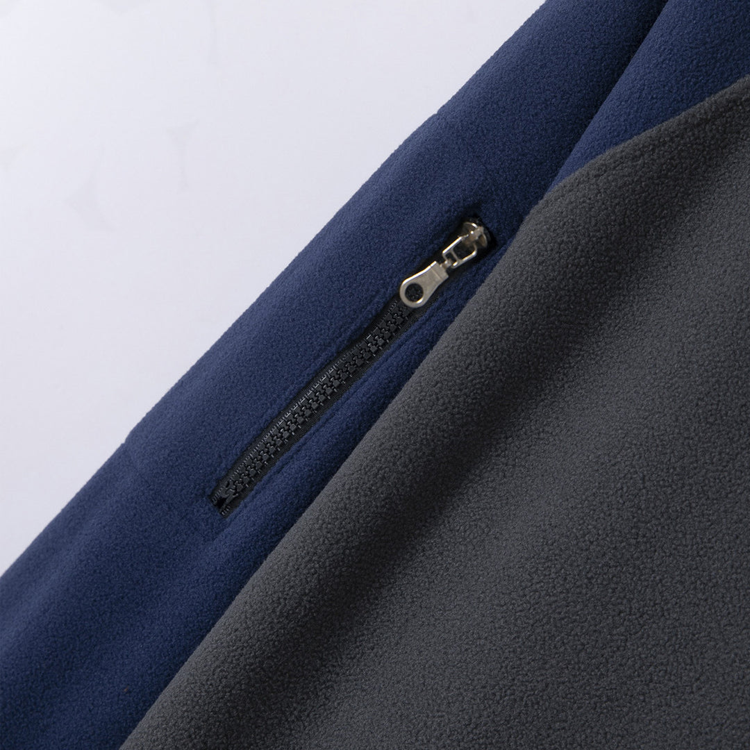 Men's Fleece Pullover with Half Zip, Arm Pocket and Elastic Cuffs Mune Fashion