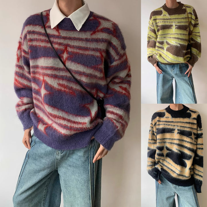 Ladies Trendy Chunky Knit Sweater with Graphic Pattern Mune Fashion