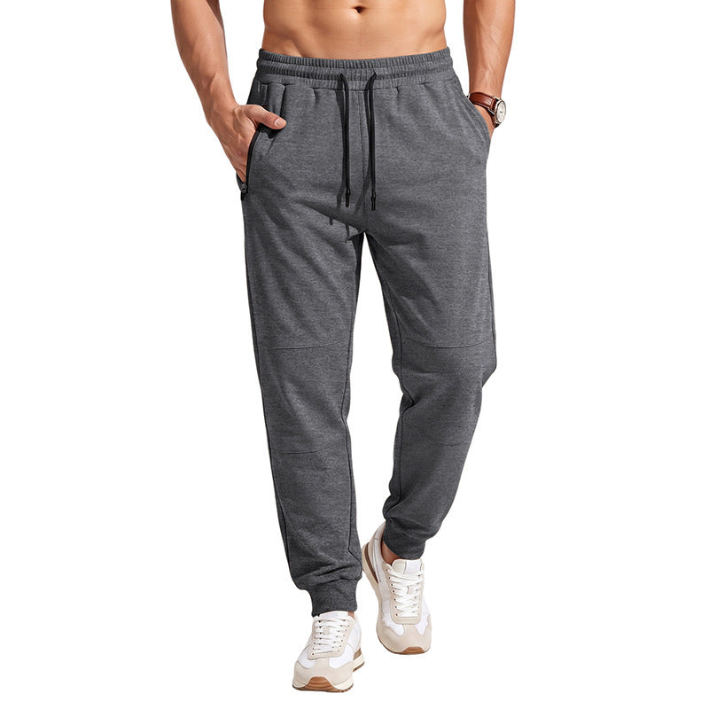 Men's Slim-Fit Jogging Pants with Drawstring, Zipper Pockets and Ribbed Cuffs Mune Fashion