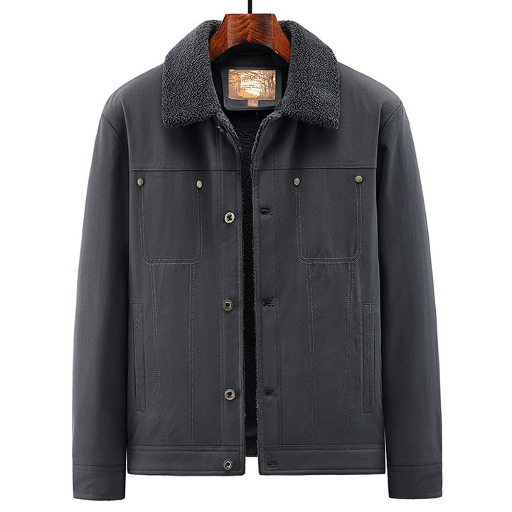 Men's trucker jacket in overshirt style with Sherpa lining and shirt collar Mune Fashion