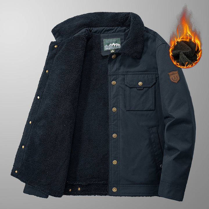 Men's Thermo-Canvas Jacket with Full Teddy Lining and Utility Chest Pocket Mune Fashion