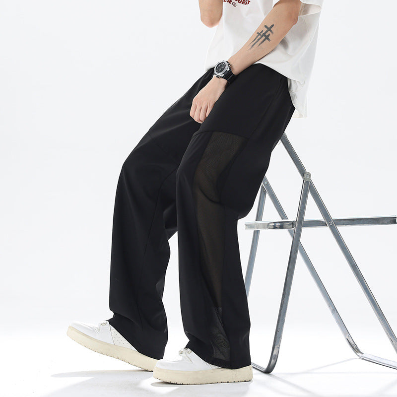 Men's slack pants with breathable mesh inserts