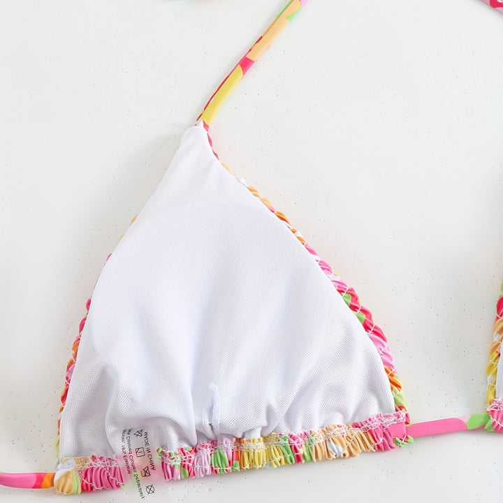 Women's Triangle Bikini Set with Floral Design Mune Fashion