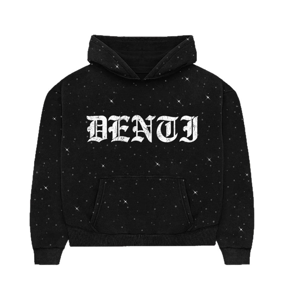 Women's wide sweatpants with all-over stars, Gothic logo print, elastic waistband, and side pockets Mune Fashion