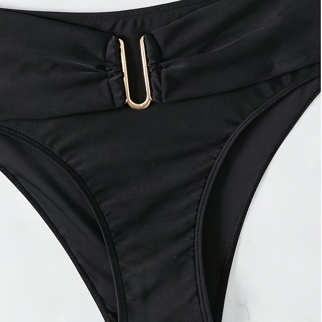 Women's bikini set with high-waisted pants and decorative lace-up closure Mune Fashion