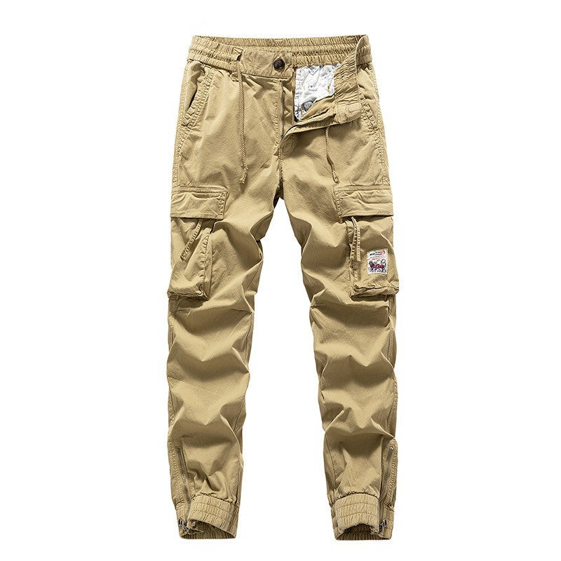 Herren Cargo-Jogger mit Zip-Knöchel, elastischem Bund, Multifach-Utility-Taschen und Vintage-Patch Mune Fashion