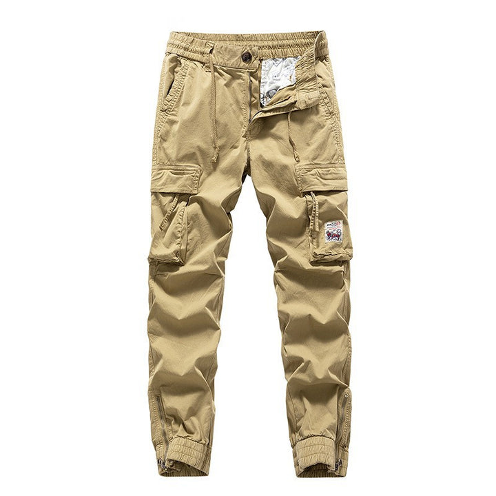 Herren Cargo-Jogger mit Zip-Knöchel, elastischem Bund, Multifach-Utility-Taschen und Vintage-Patch Mune Fashion