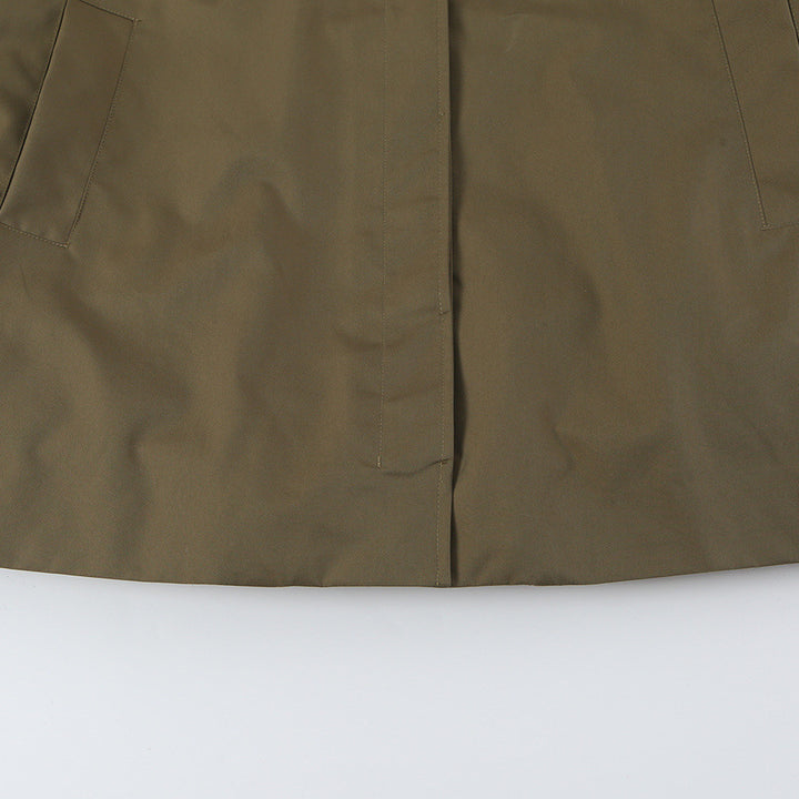 Women's Midi Length A-Line Transitional Coat with Stand-up Collar and Concealed Button Placket Mune Fashion
