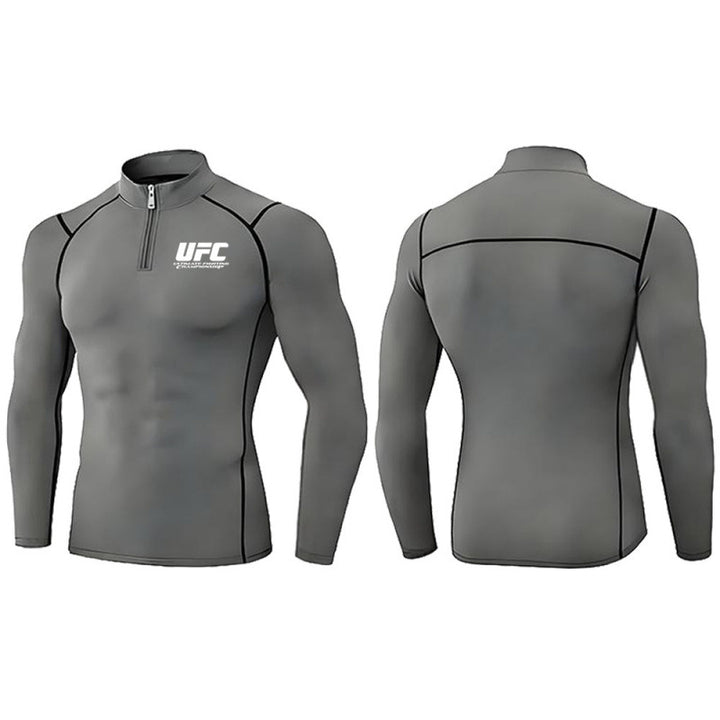 Men's tight-fitting compression shirt with short zipper and long sleeves Mune Fashion