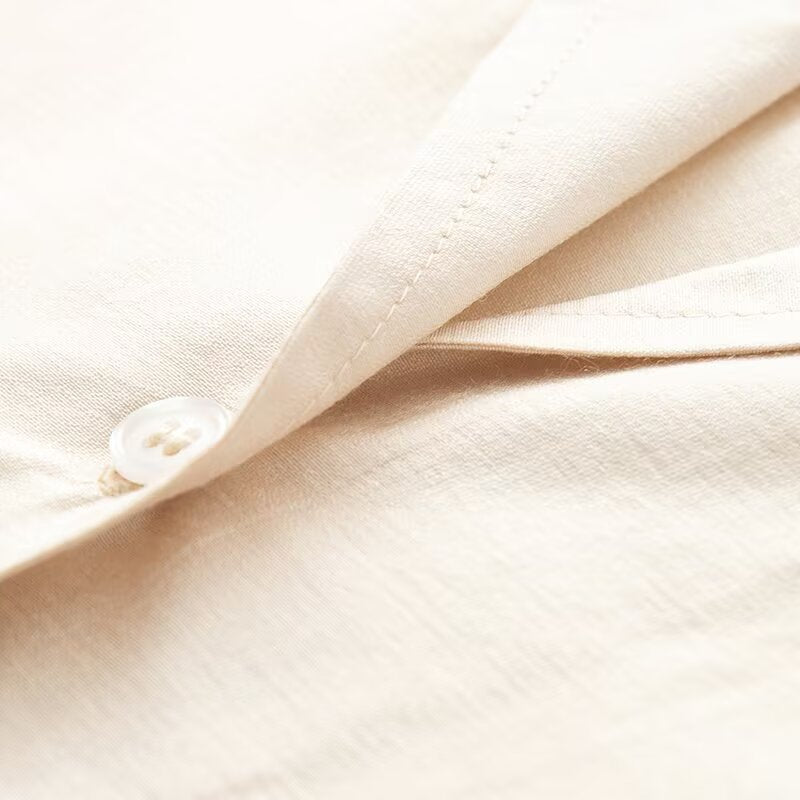Women's Oversize Blouse with Lapel Collar and Full Button Placket Mune Fashion