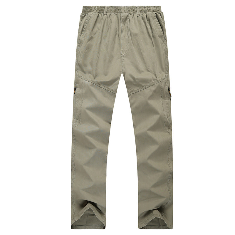Men's cargo pants with elastic waistband, straight leg and multiple pockets Mune Fashion