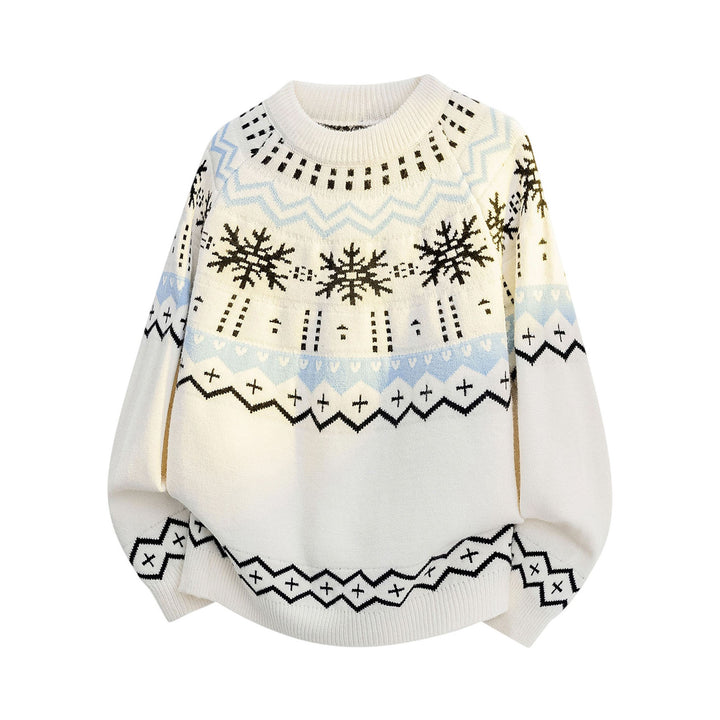 Women Soft Knit Sweater with Winter Motif Mune Fashion