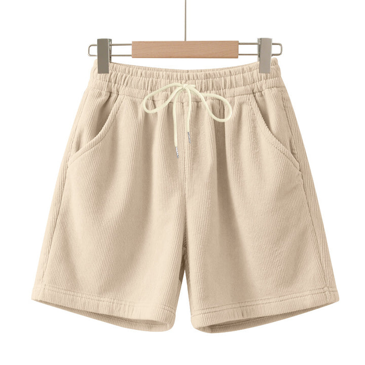Men's ribbed jersey shorts with elastic waistband, decorative drawstring, and side slant pockets Mune Fashion