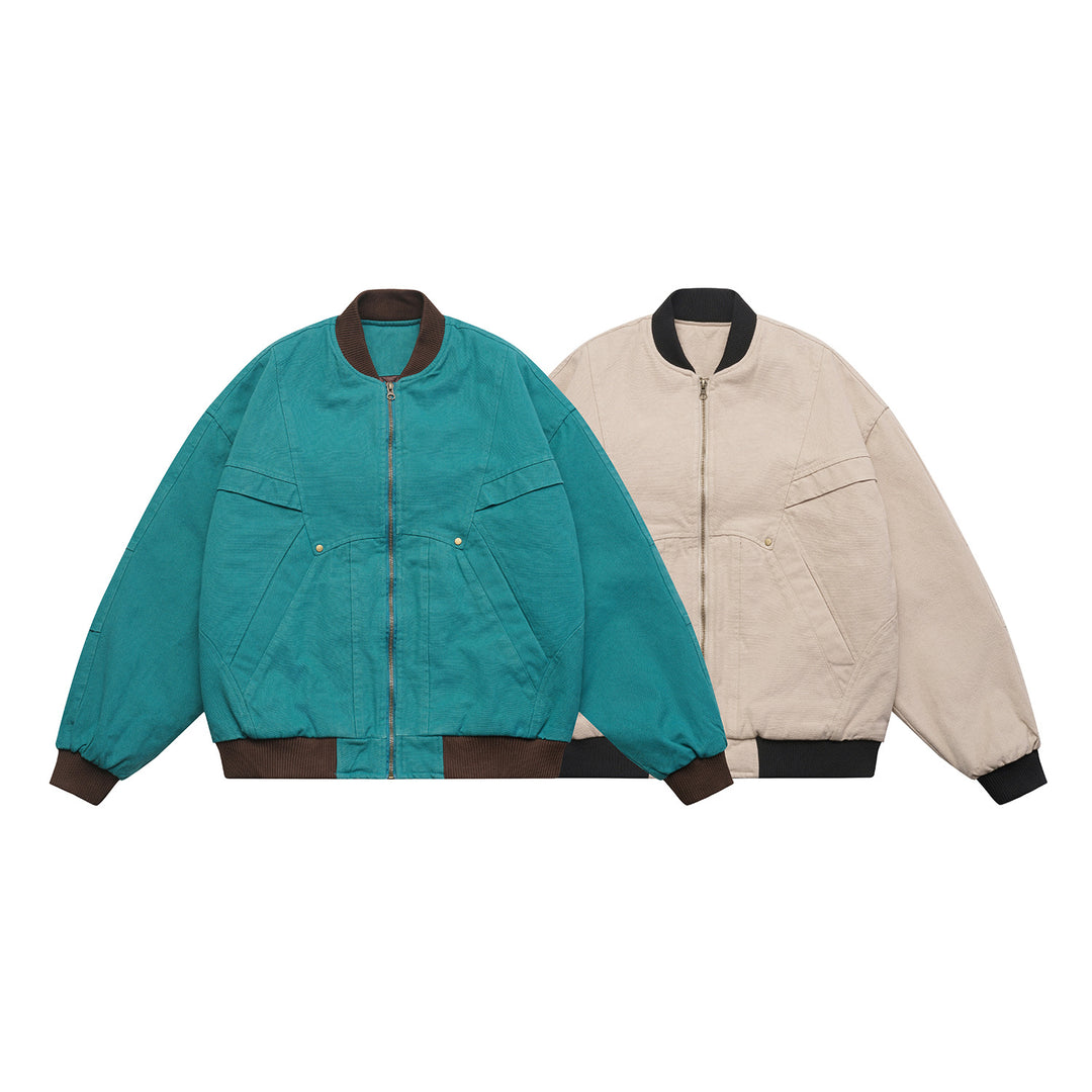 Unisex Lightly quilted oversized bomber jacket with ribbed collar and diagonally inserted pockets Mune Fashion