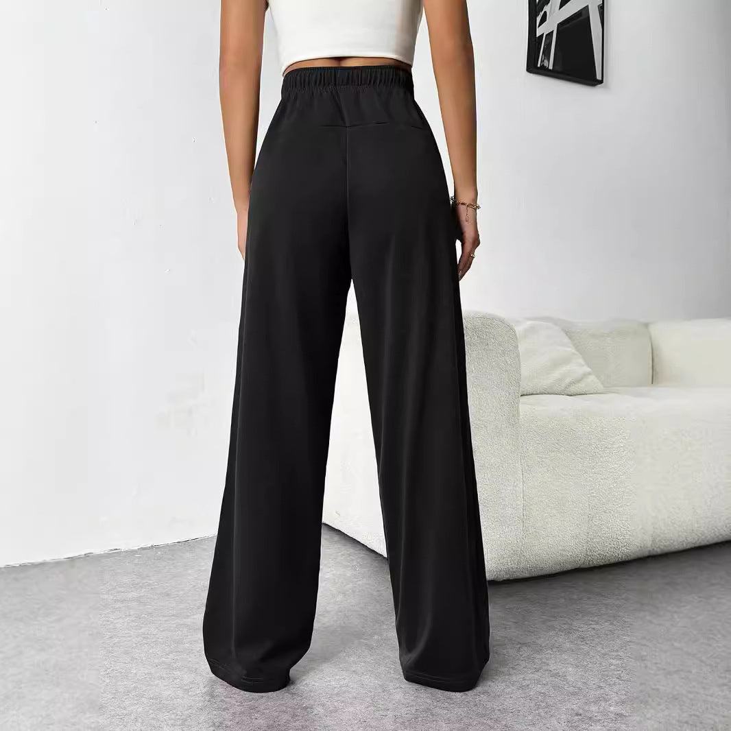 Women's Relaxed Wide-Leg Jersey Drawstring Lounge Pants Mune Fashion