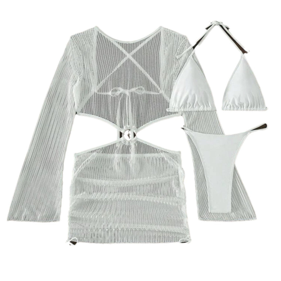 Women's mesh dress with open cut and stylish ring detail Mune Fashion
