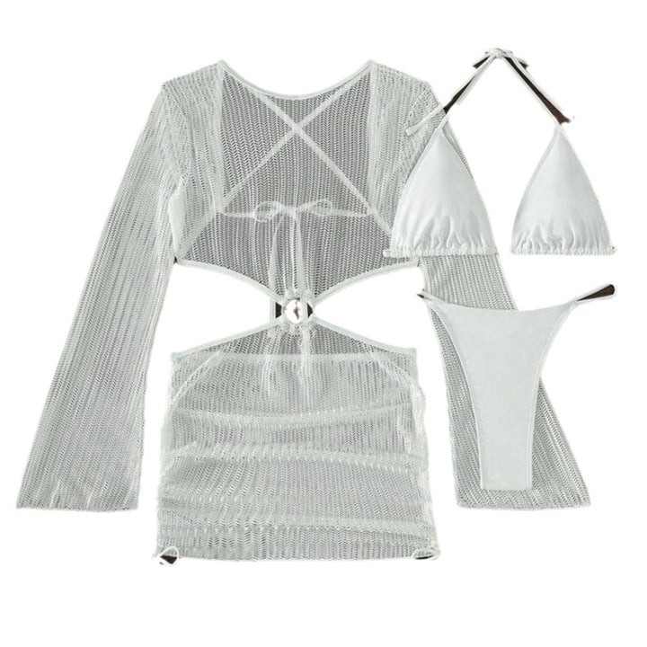 Women's mesh dress with open cut and stylish ring detail Mune Fashion