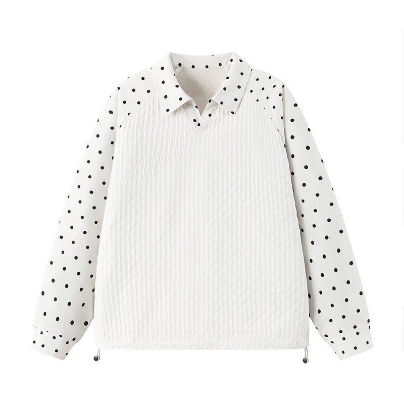 Women’s Sporty Polo Shirt with Dots Design Mune Fashion