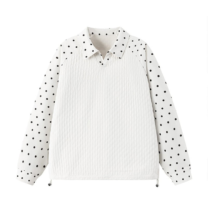 Women’s Sporty Polo Shirt with Dots Design Mune Fashion