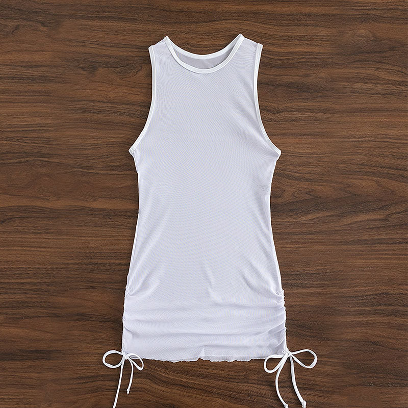 Women's beach dress with transparent design and adjustable drawstring Mune Fashion
