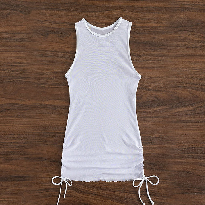 Women's beach dress with transparent design and adjustable drawstring Mune Fashion