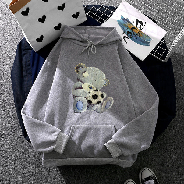 Ladies cozy hoodie with teddy application, soft fleece lining and kangaroo pocket Mune Fashion