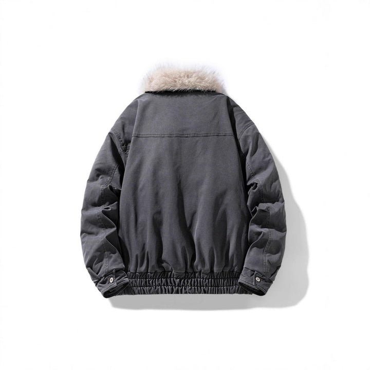 Men's padded bomber jacket with cozy faux fur collar and multiple pockets Mune Fashion