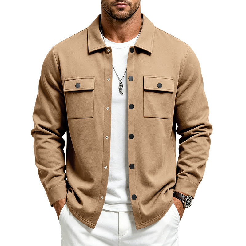 Men's overshirt jacket with snap button placket and patch chest pockets Mune Fashion