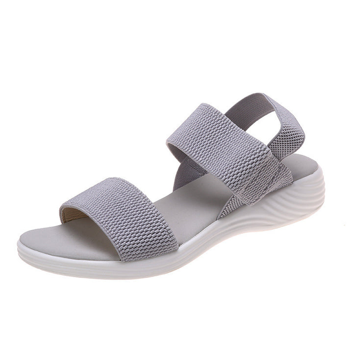 Damen Strick‑Sandalen mit elastischen Riemen und dämpfender Plateau‑Sohle Mune Fashion