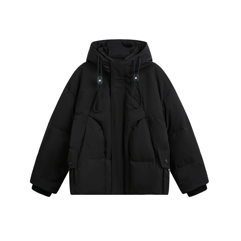 Men's Padded Quilted Jacket with Hood and Drawstring Mune Fashion
