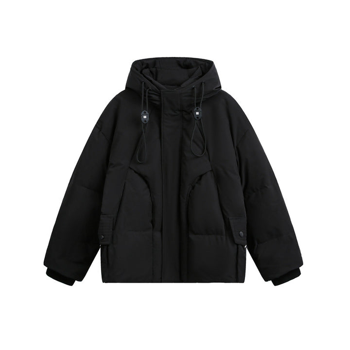 Men's Padded Quilted Jacket with Hood and Drawstring Mune Fashion