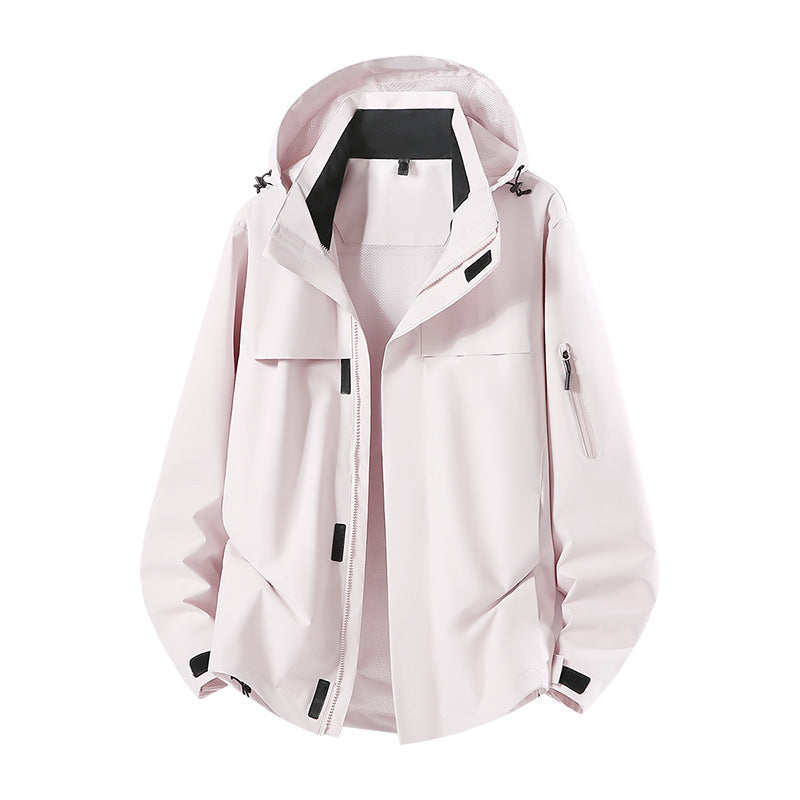 Men's Lightweight Water-Repellent Hooded Softshell Transitional Jacket with Mesh Lining & Utility Pockets Mune Fashion