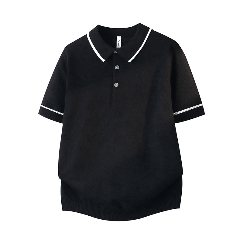 Men's Elegant Polo Shirt with Contrasting Accents Mune Fashion