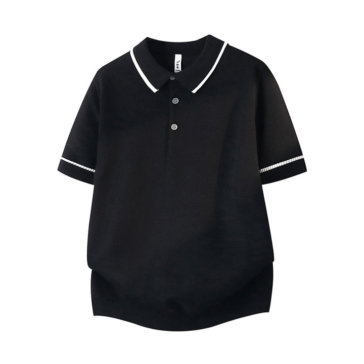 Men's Elegant Polo Shirt with Contrasting Accents Mune Fashion