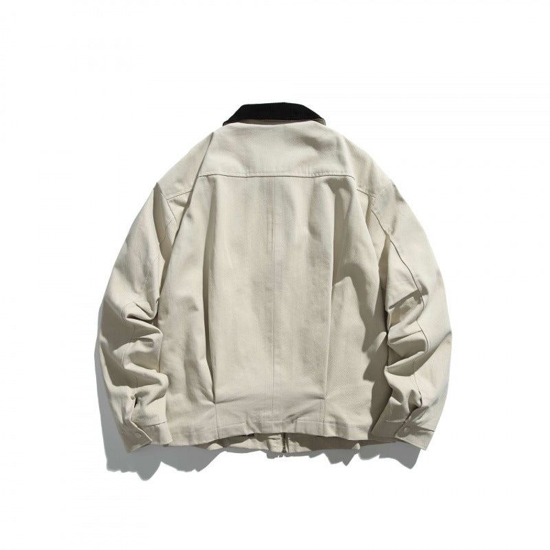 Unisex Short-cut Overshirt Jacket with Cord Collar, Chest Pocket and Precise Seam Details Mune Fashion