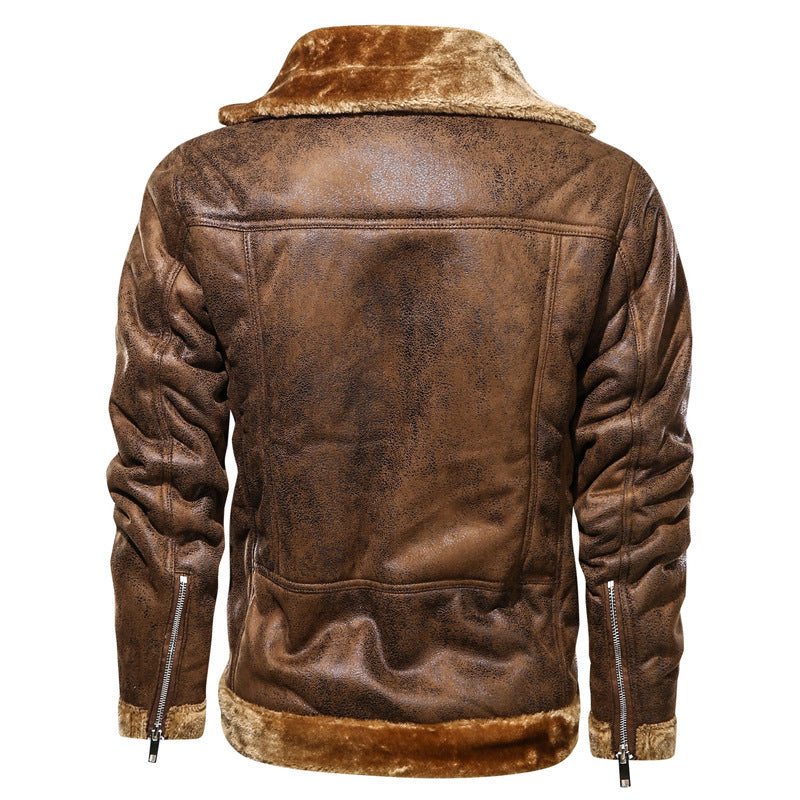 Men's Fashionable Biker Jacket with Teddy Lining Mune Fashion